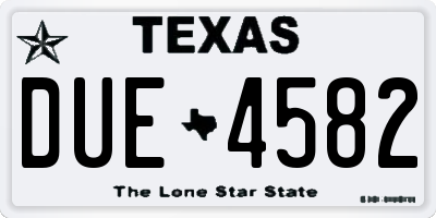 TX license plate DUE4582