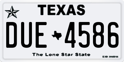 TX license plate DUE4586