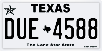 TX license plate DUE4588