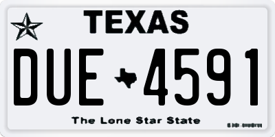 TX license plate DUE4591