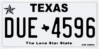 TX license plate DUE4596