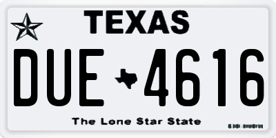 TX license plate DUE4616