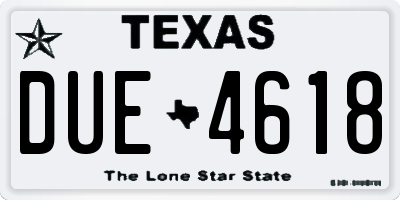 TX license plate DUE4618