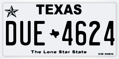 TX license plate DUE4624