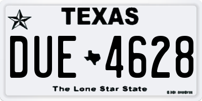 TX license plate DUE4628