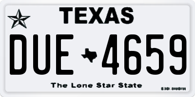 TX license plate DUE4659
