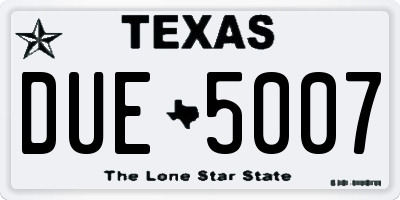 TX license plate DUE5007