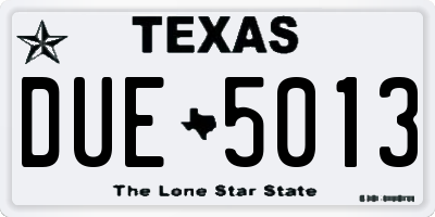 TX license plate DUE5013