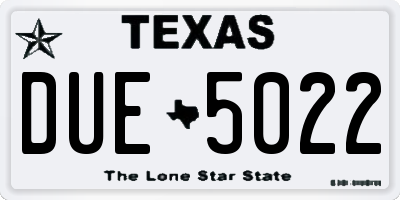 TX license plate DUE5022