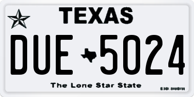 TX license plate DUE5024