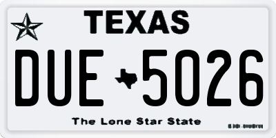 TX license plate DUE5026