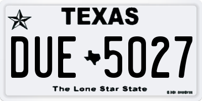 TX license plate DUE5027