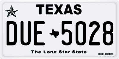 TX license plate DUE5028