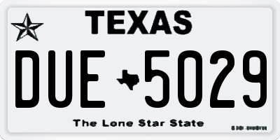TX license plate DUE5029