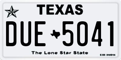 TX license plate DUE5041