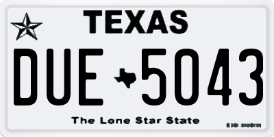 TX license plate DUE5043