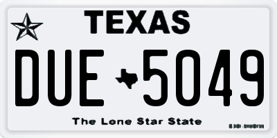 TX license plate DUE5049