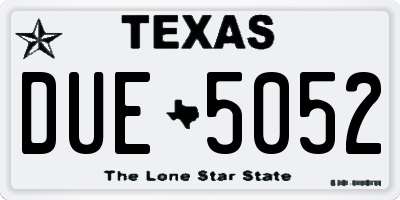 TX license plate DUE5052