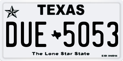 TX license plate DUE5053