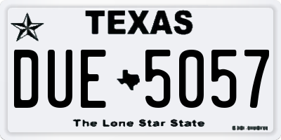 TX license plate DUE5057