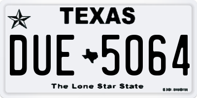 TX license plate DUE5064