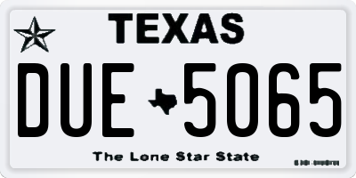 TX license plate DUE5065