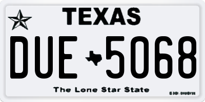 TX license plate DUE5068