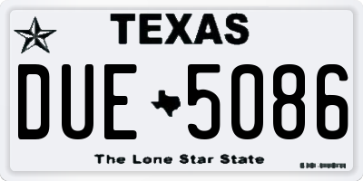 TX license plate DUE5086