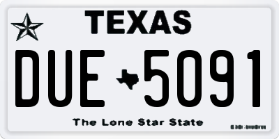 TX license plate DUE5091