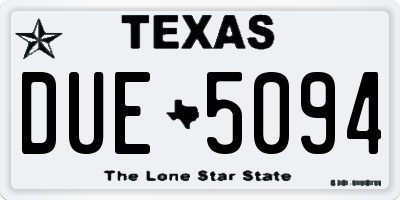 TX license plate DUE5094