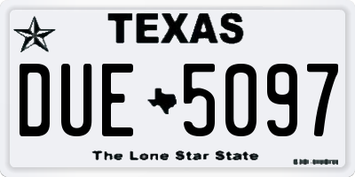 TX license plate DUE5097