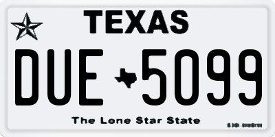 TX license plate DUE5099