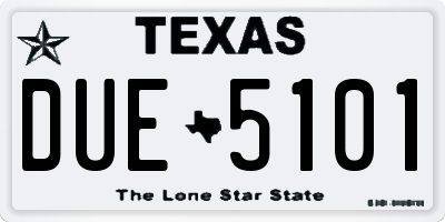 TX license plate DUE5101