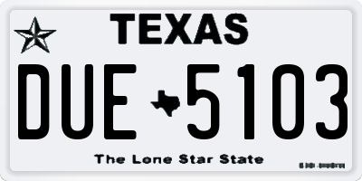 TX license plate DUE5103
