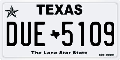 TX license plate DUE5109