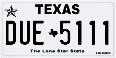 TX license plate DUE5111