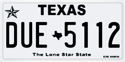 TX license plate DUE5112