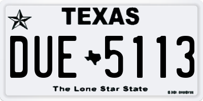 TX license plate DUE5113