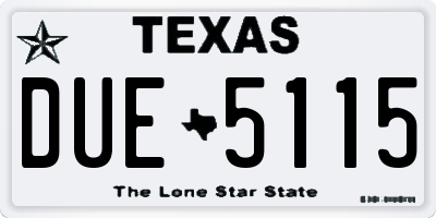 TX license plate DUE5115