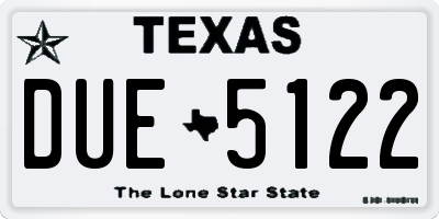 TX license plate DUE5122