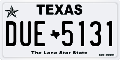 TX license plate DUE5131