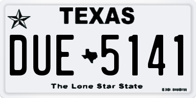 TX license plate DUE5141