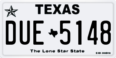 TX license plate DUE5148