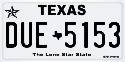 TX license plate DUE5153