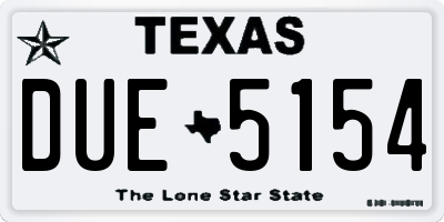 TX license plate DUE5154