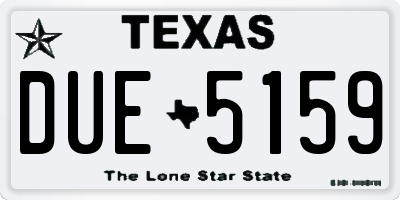 TX license plate DUE5159