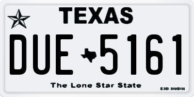 TX license plate DUE5161