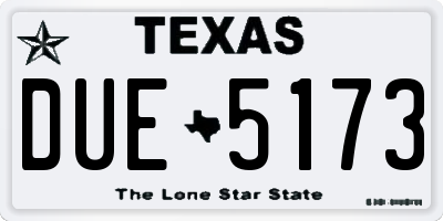 TX license plate DUE5173
