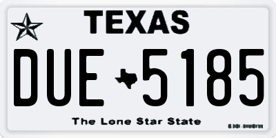 TX license plate DUE5185