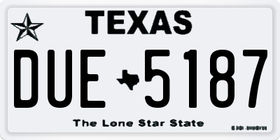 TX license plate DUE5187